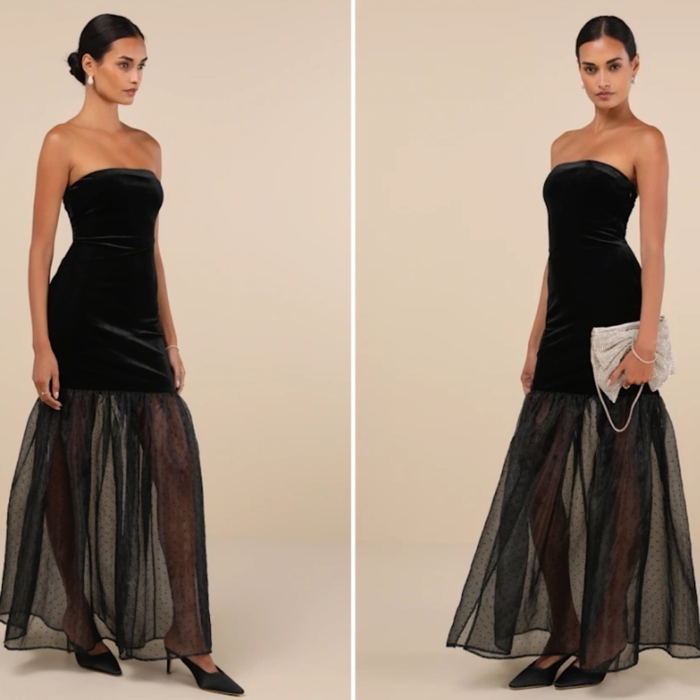 Lulus Prom Wedding Holiday Sexy Elegant Chic Vixen Velvet Cocktail Maxi